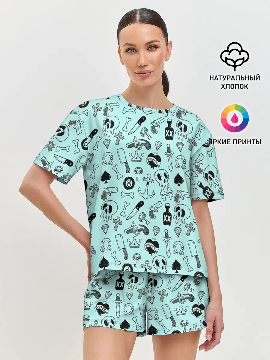 Женская пижама с шортами / SkullS