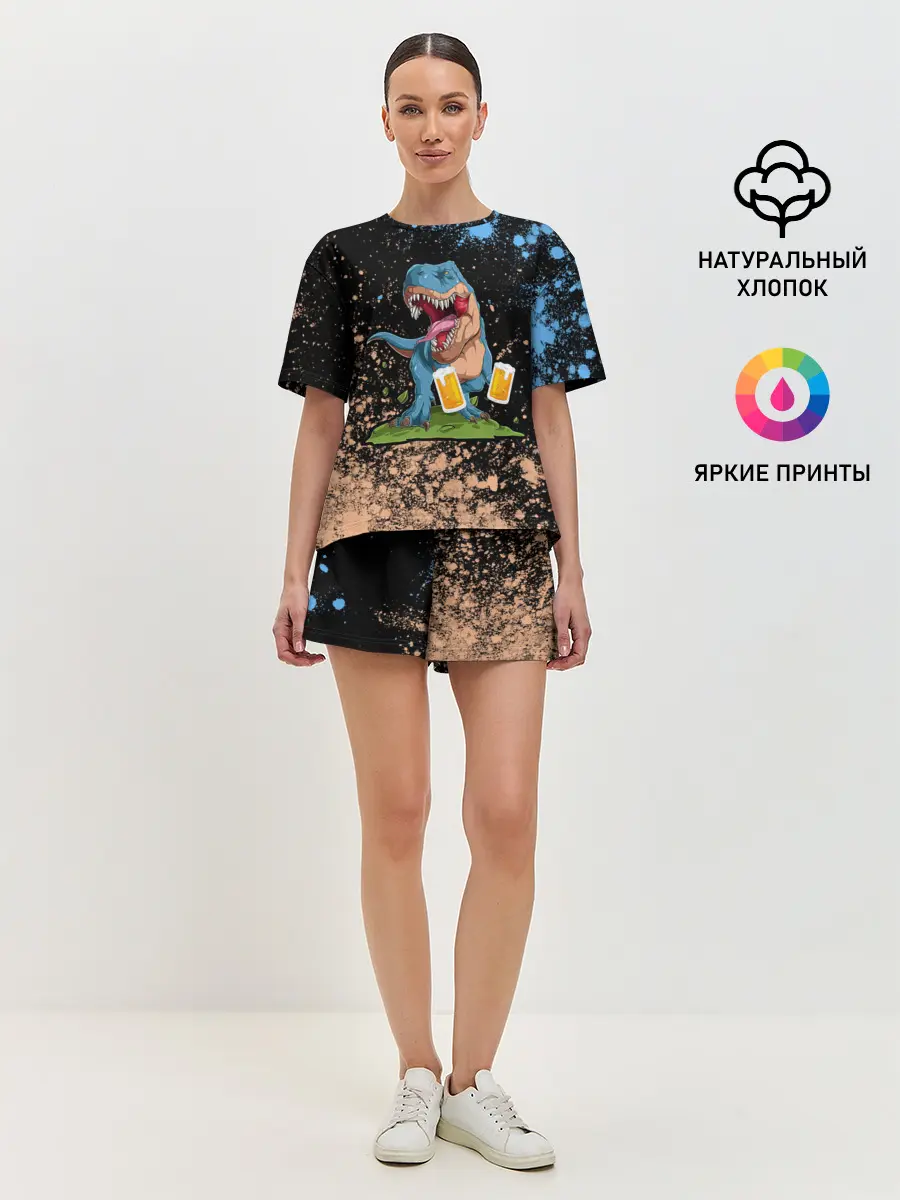 Женская пижама с шортами / Пивозавр - Краска