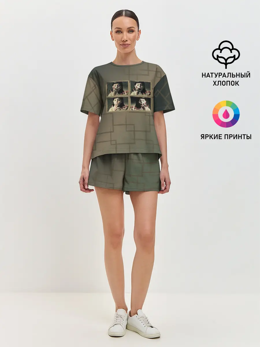 Женская пижама с шортами / Амели. Малина