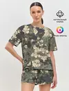 Женская пижама с шортами / Камуфляжный рисунок из черепов