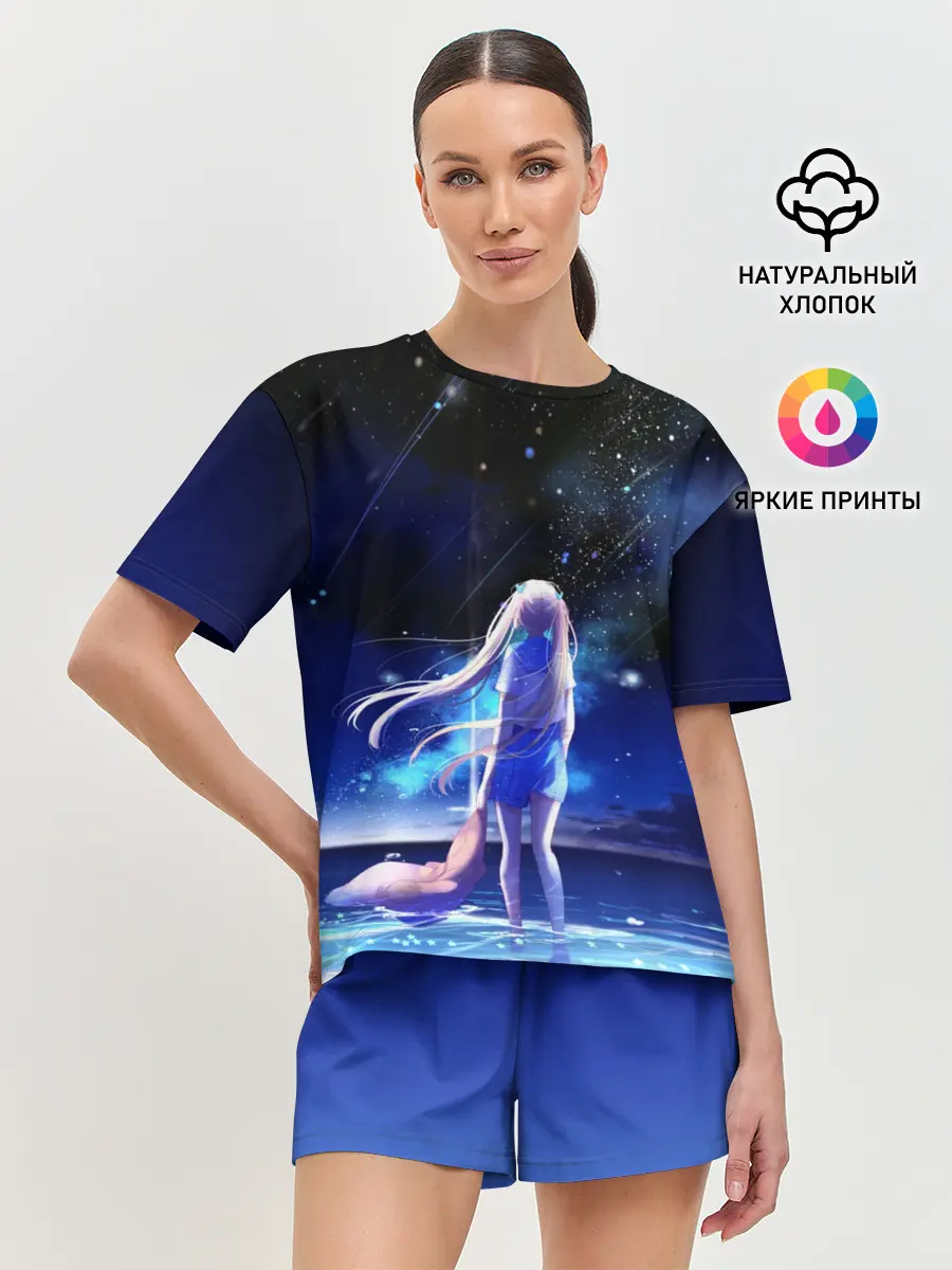 Женская пижама с шортами / Animegirl Night Sea