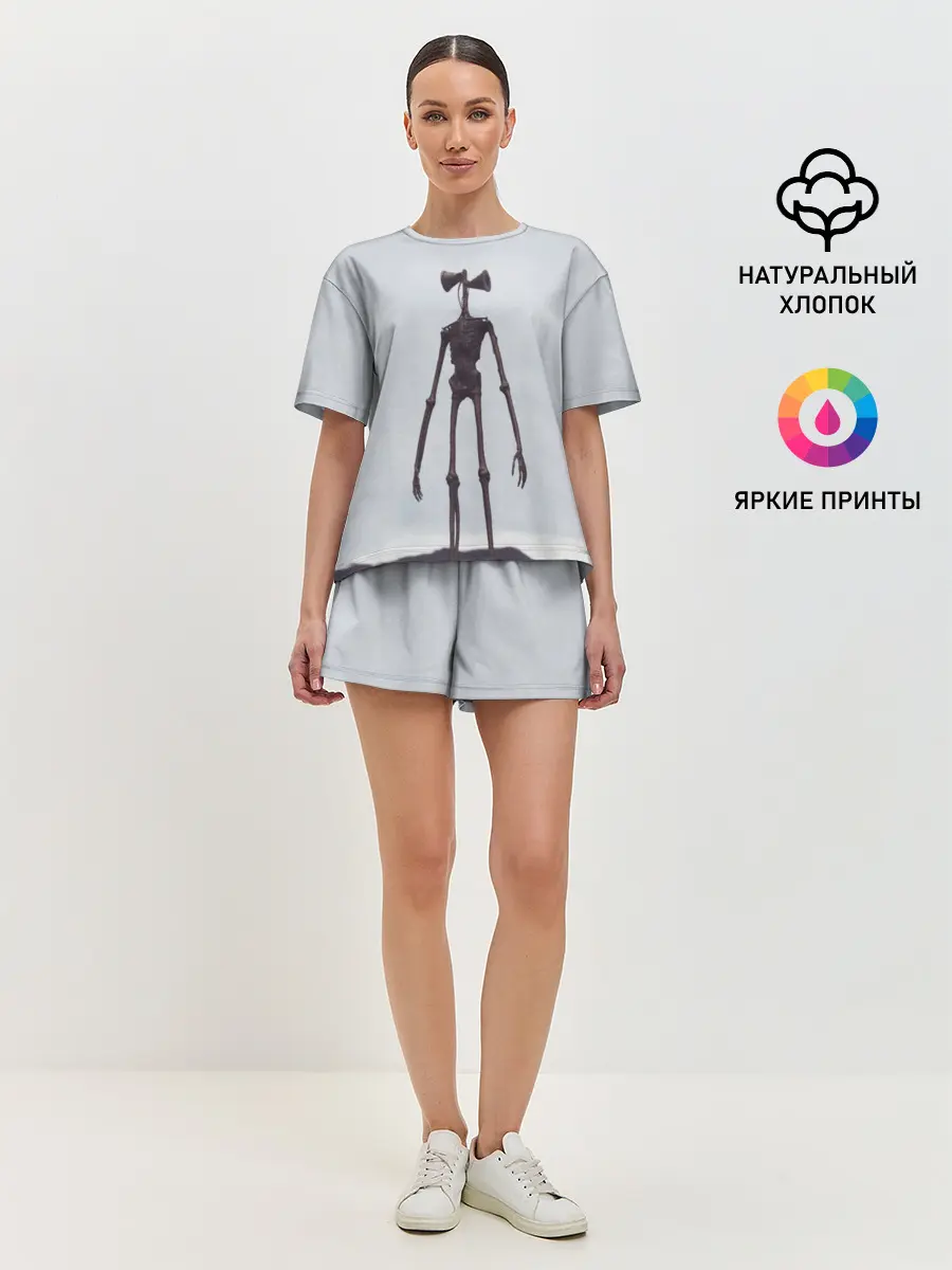 Женская пижама с шортами / Сиреноголовый Скелет