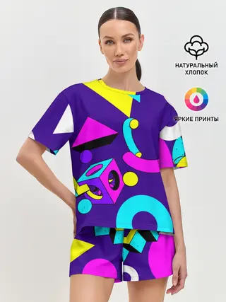 Женская пижама с шортами / Геометрические фигуры