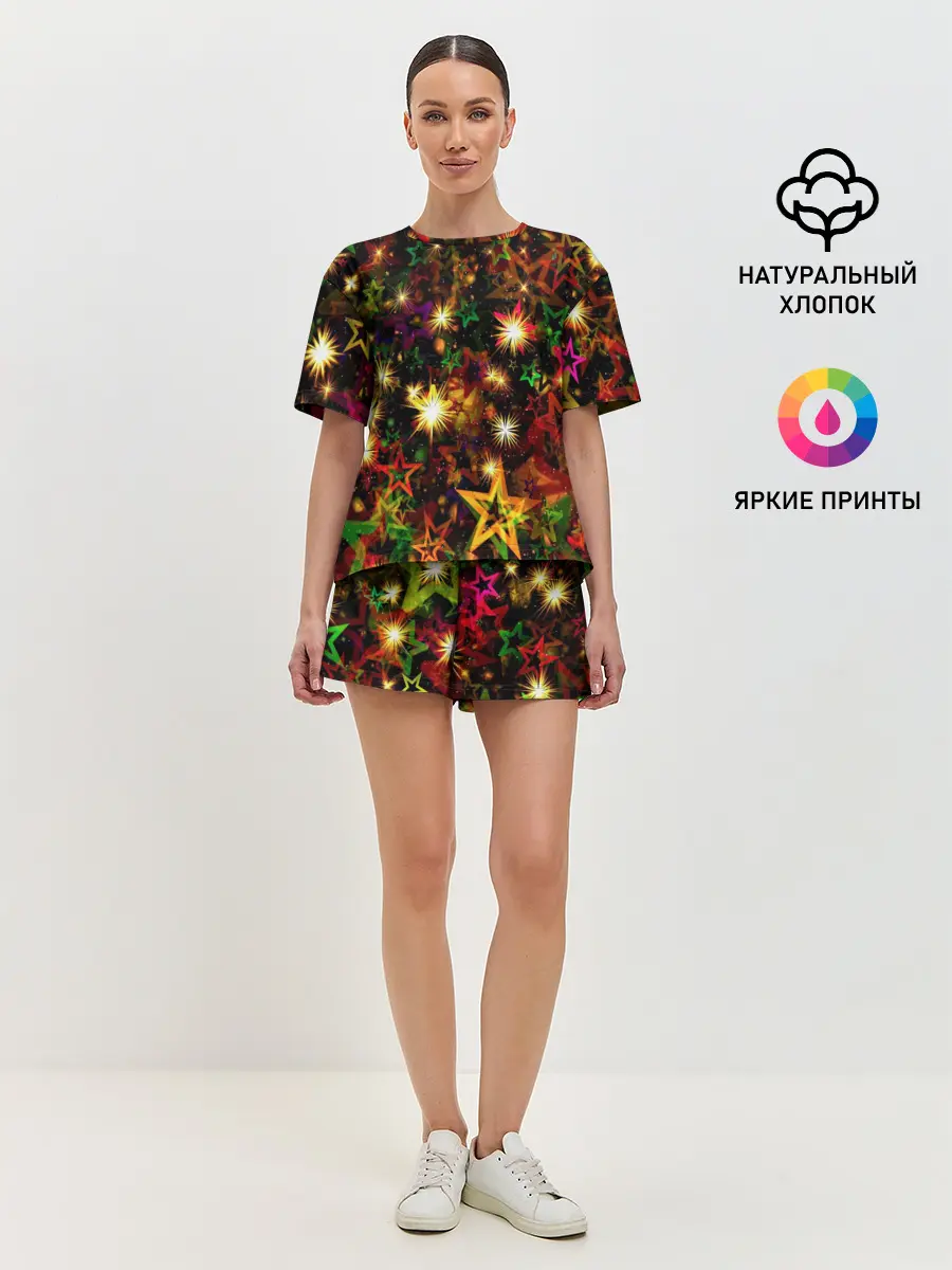 Женская пижама с шортами / Яркий день