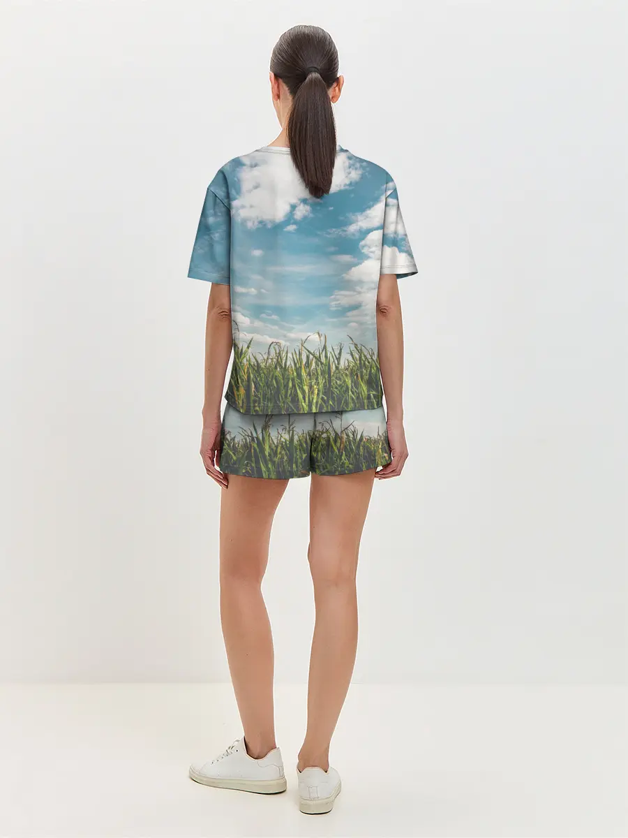 Женская пижама с шортами / Небушко и полюшко