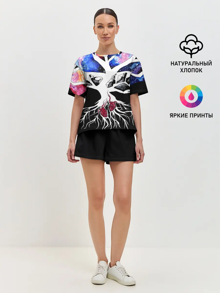 Женская пижама с шортами / Звёздные сердца