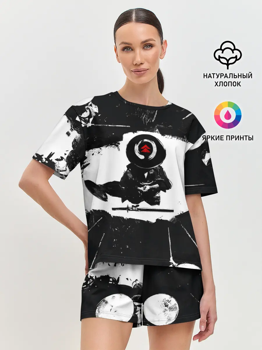 Женская пижама с шортами / Ghost of Tsushim | Призрак Цусимы