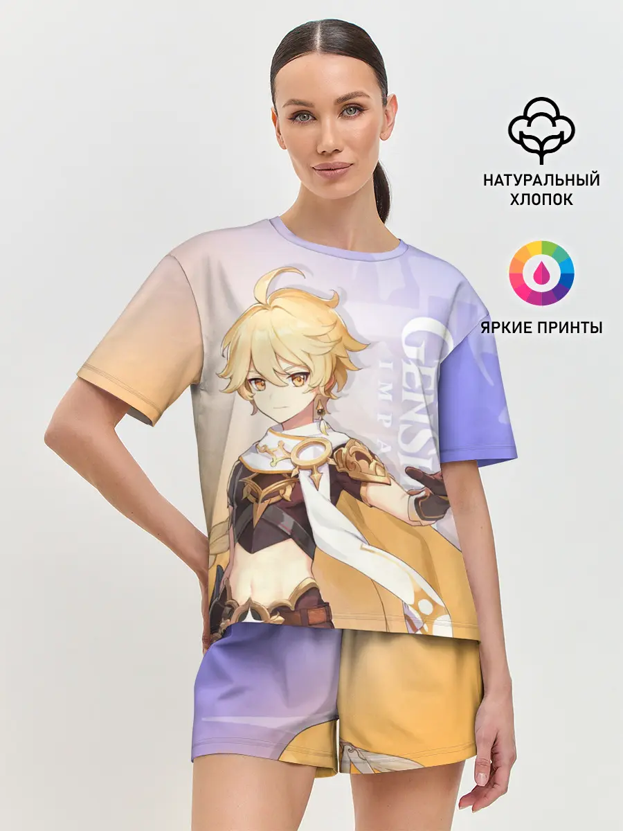 Женская пижама с шортами / Genshin Impact, Путешественник