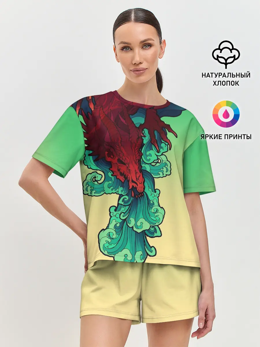 Женская пижама с шортами / Дракон