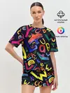 Женская пижама с шортами / Буквы английского алфавита