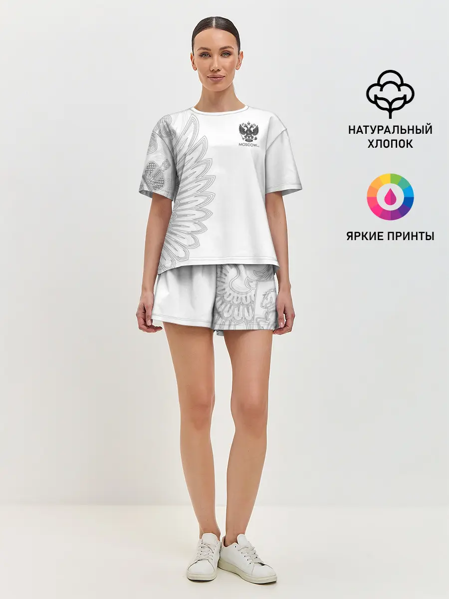 Женская пижама с шортами / Russia | MSKSide Colorless