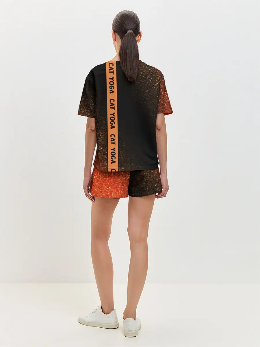 Женская пижама с шортами / Йога Кошка - Шум