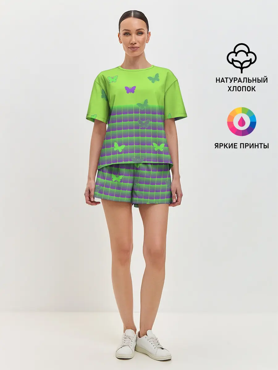Женская пижама с шортами / Бабочки