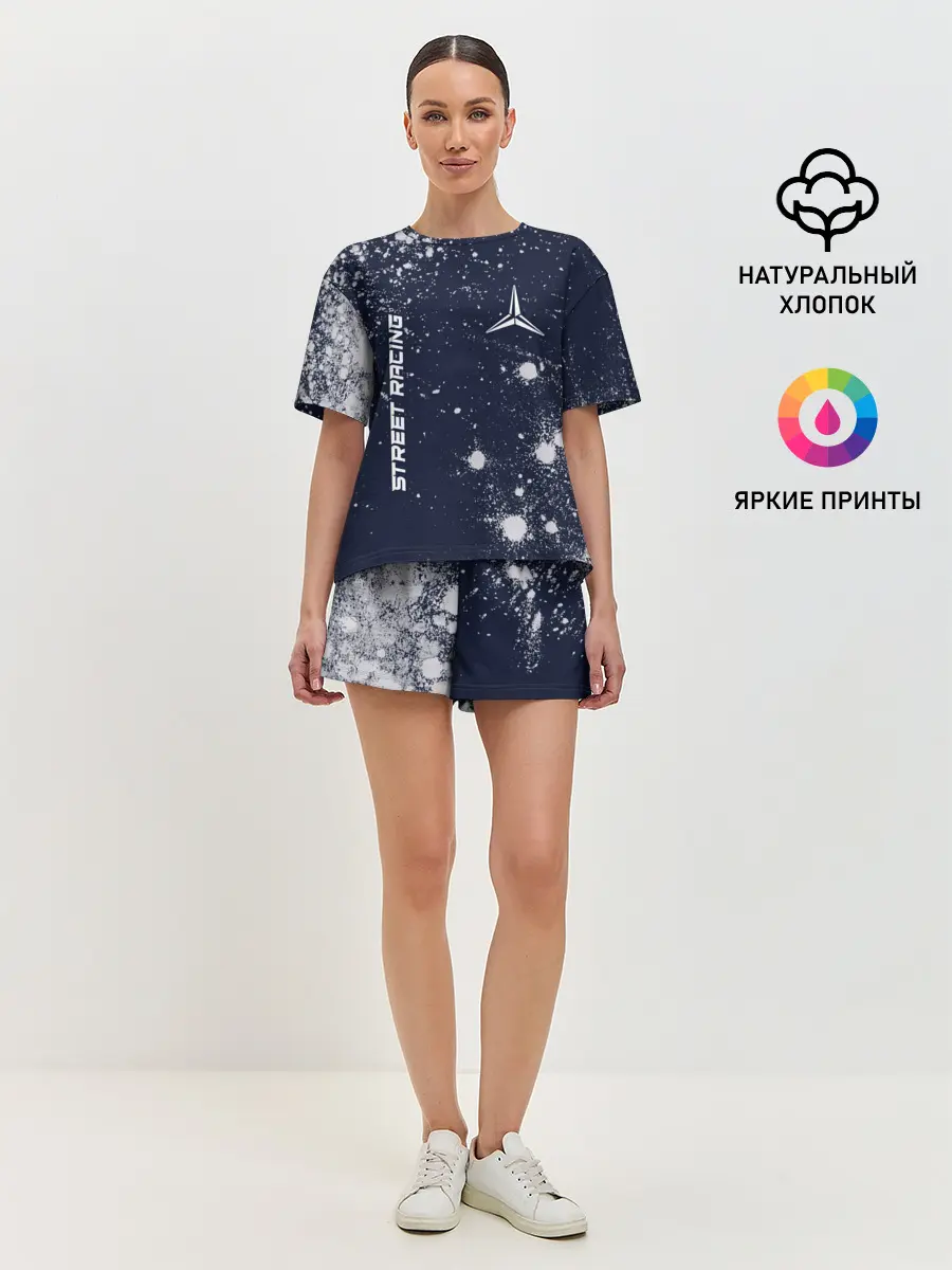 Женская пижама с шортами / Мерседес - Звезда - Pro Racing