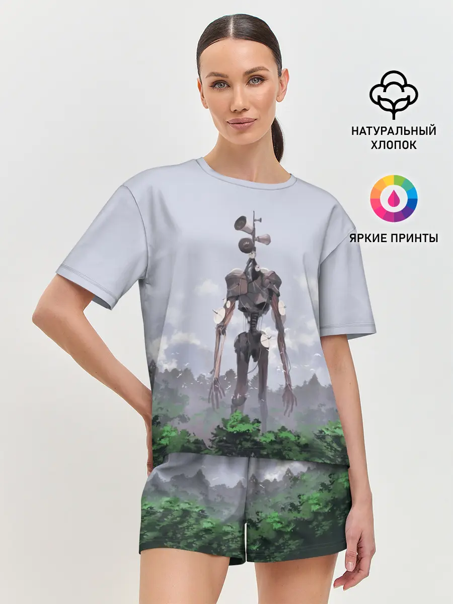 Женская пижама с шортами / СИРЕНОГОЛОВЫЙ / ЛЕС