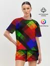 Женская пижама с шортами / Яркий геометрический узор