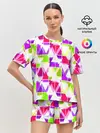 Женская пижама с шортами / Абстрактный яркий узор