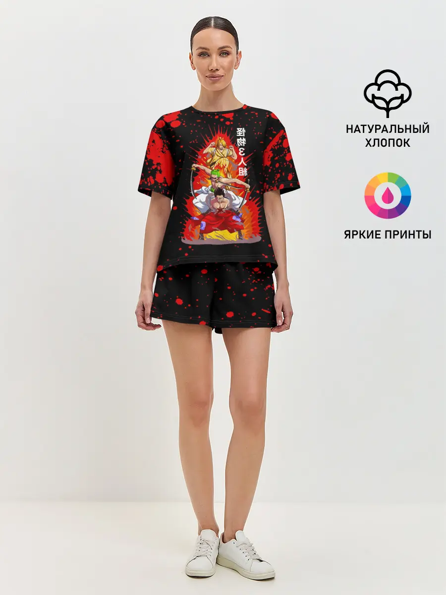 Женская пижама с шортами / Санджи, Зоро и Луффи One Piece