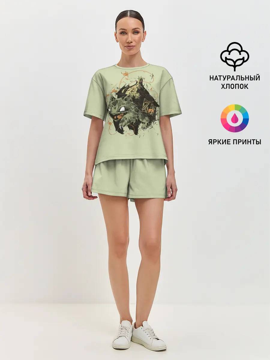 Женская пижама с шортами / Horror Bulbasaur