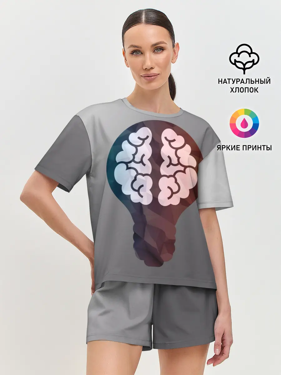 Женская пижама с шортами / Прокачай мозги