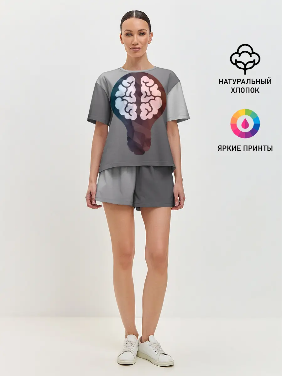 Женская пижама с шортами / Прокачай мозги