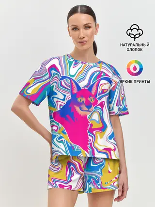 Женская пижама с шортами / Floppa Art