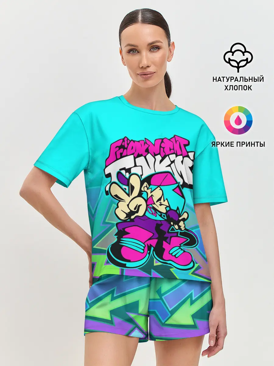 Женская пижама с шортами / FRIDAY NIGHT FUNKIN / АКВАНЕОН