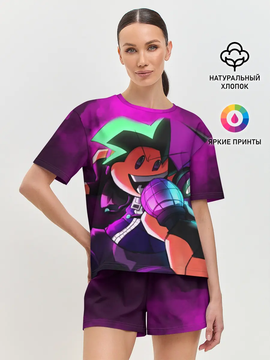 Женская пижама с шортами / Бойфренд