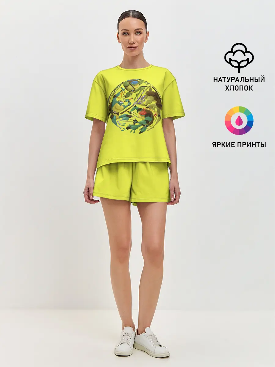 Женская пижама с шортами / Черепашья банда