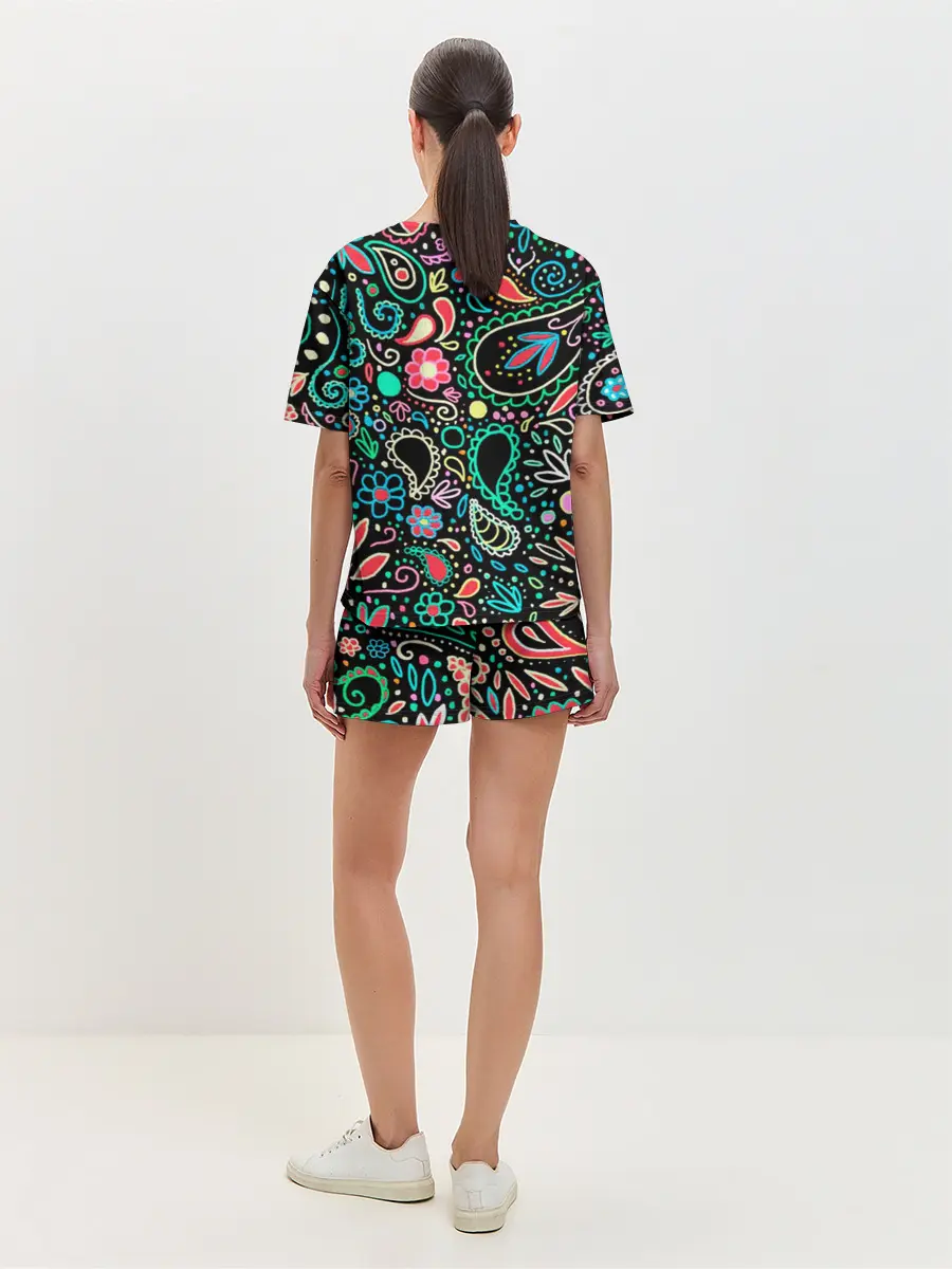 Женская пижама с шортами / Славянские узоры в новом цвете