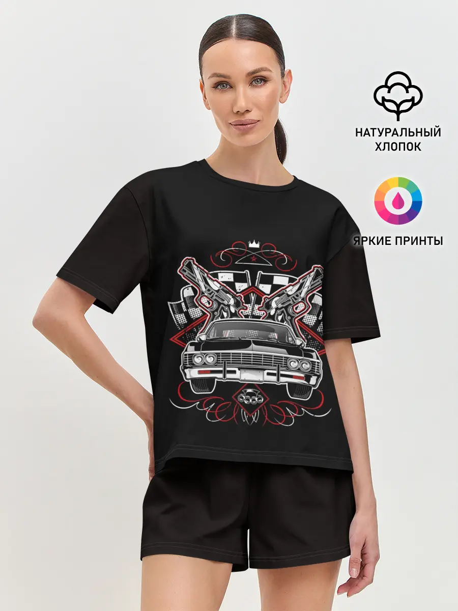 Женская пижама с шортами / МАШИНА