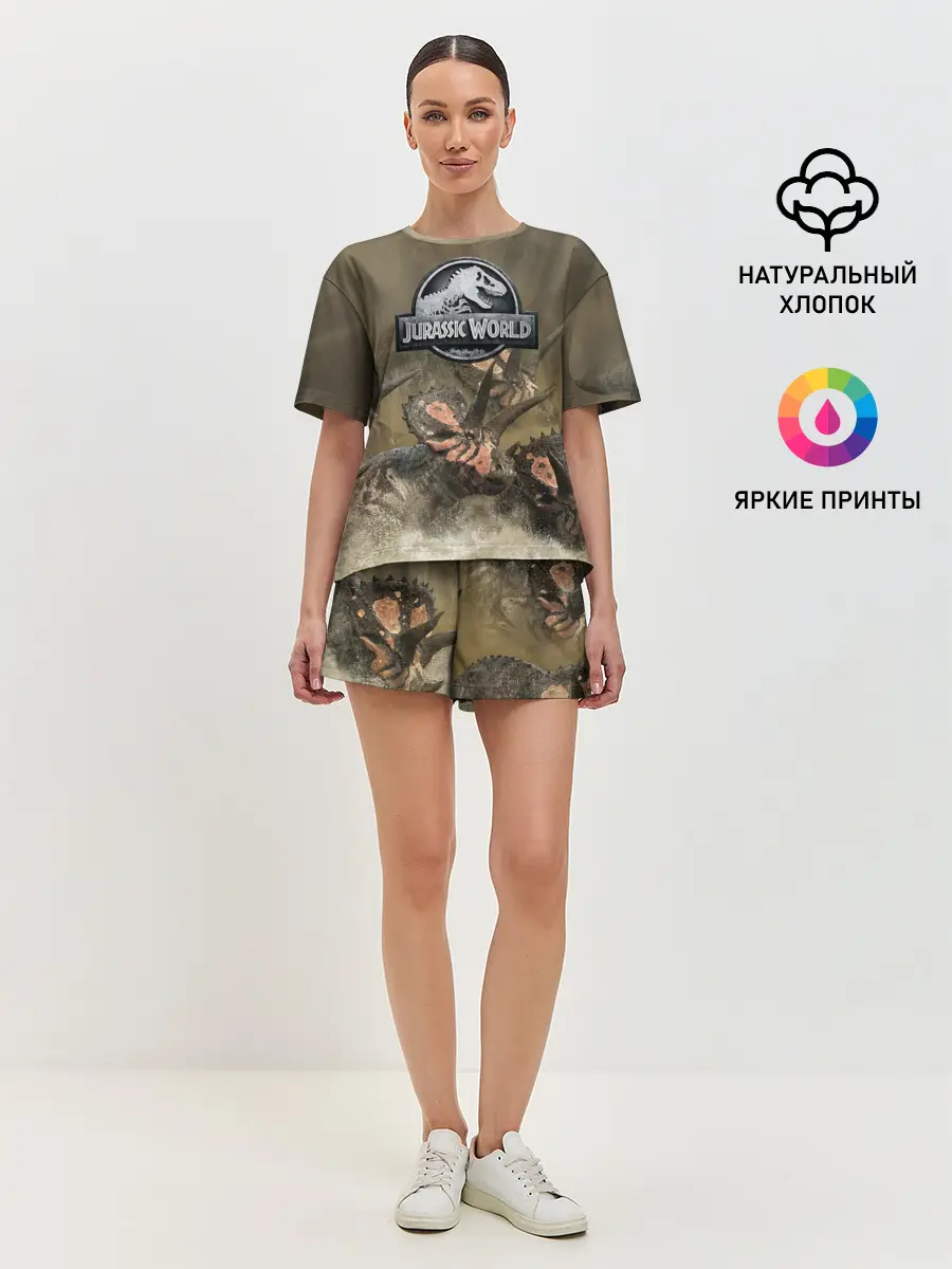 Женская пижама с шортами / Jurassic World | Мир Юрского Периода