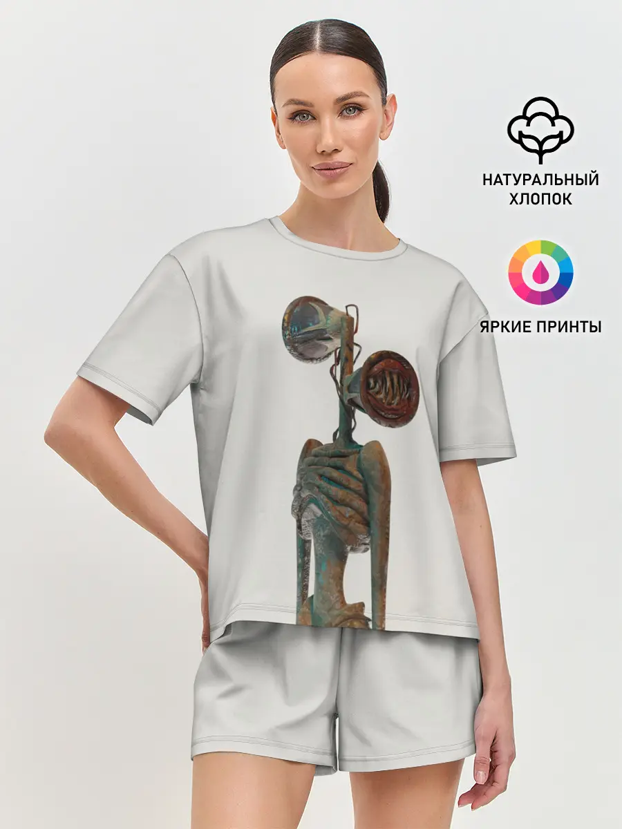 Женская пижама с шортами / СИРЕНОГОЛОВЫЙ | ХОРРОР