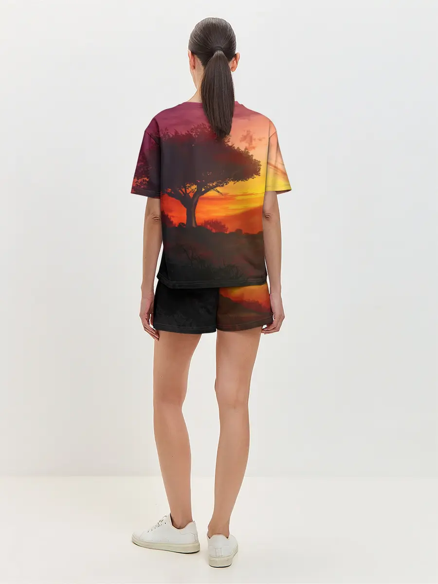 Женская пижама с шортами / СОЛНЦЕ НАД АФРИКОЙ