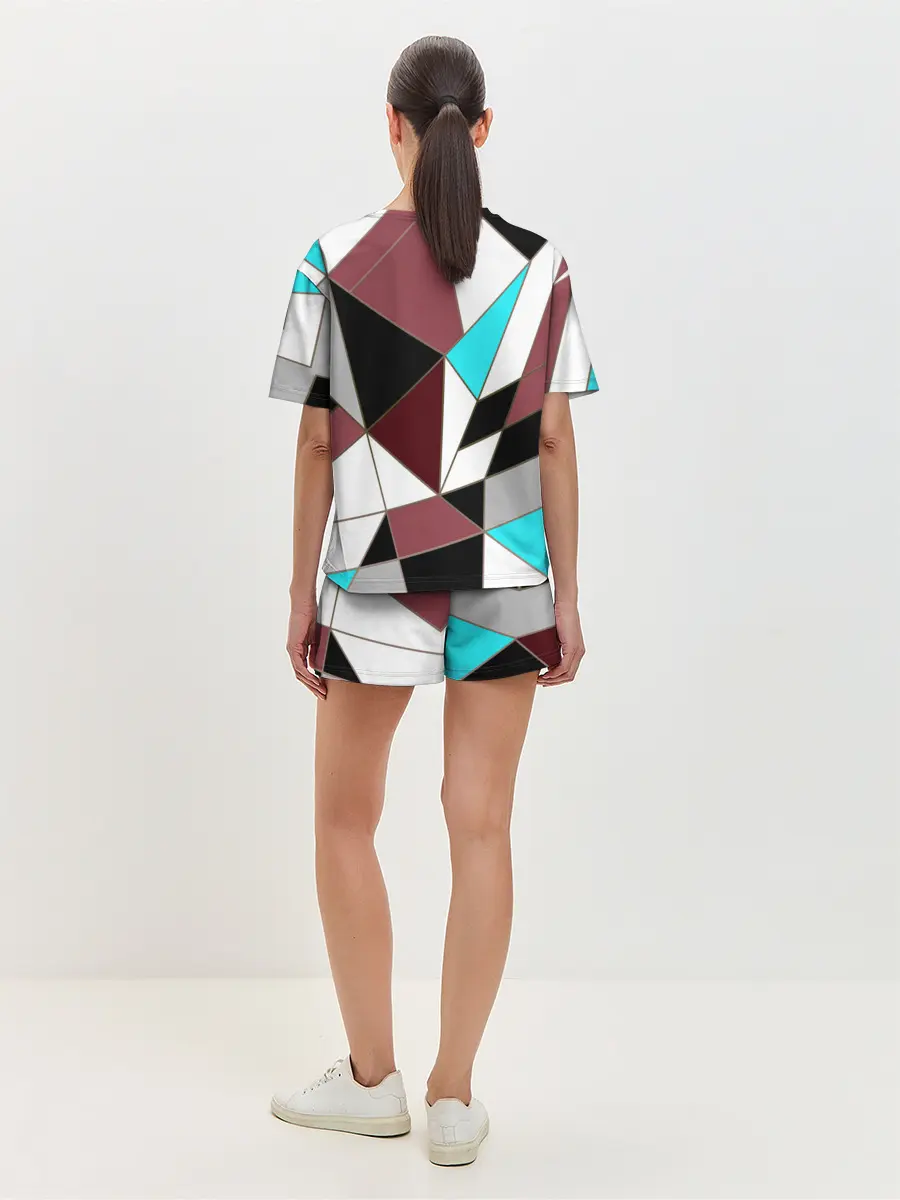 Женская пижама с шортами / Геометрический узор