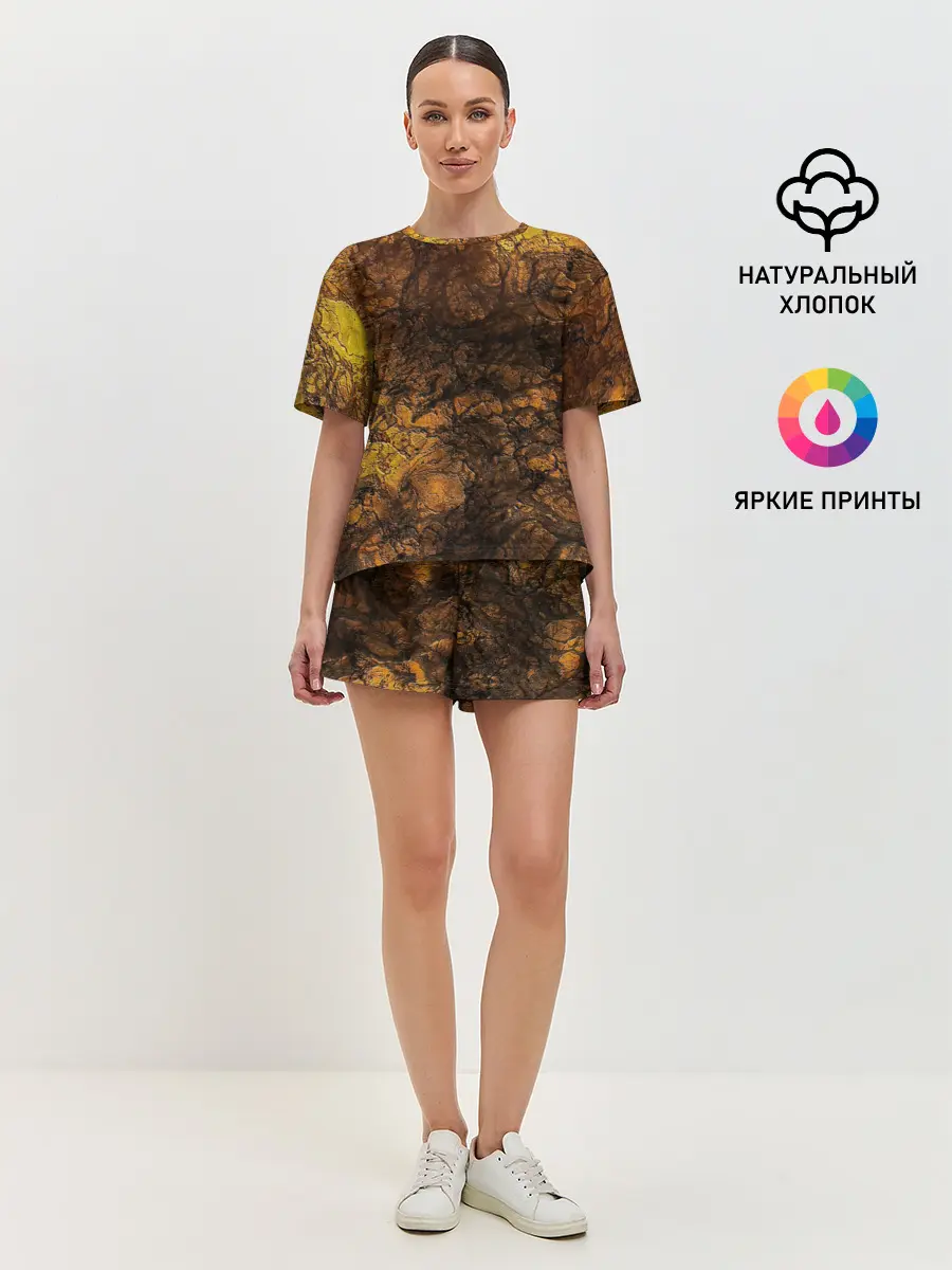 Женская пижама с шортами / Абстрактный узор текстура