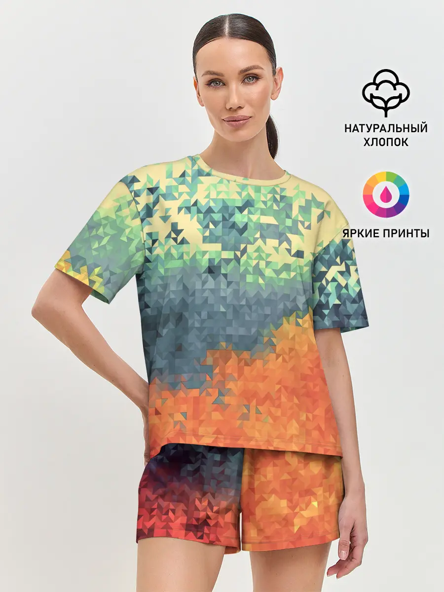 Женская пижама с шортами / Стихия: лед и пламя