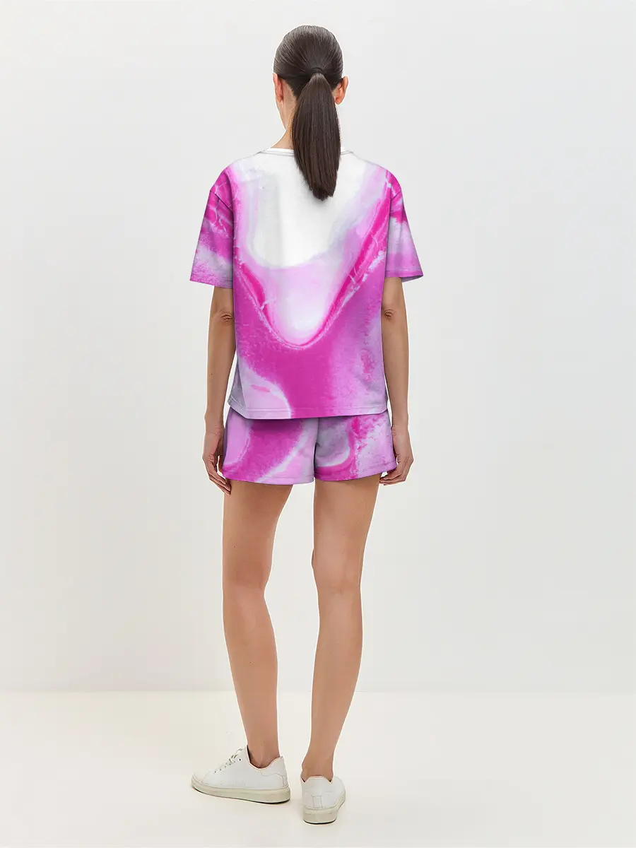 Женская пижама с шортами / Жидкий пурпур