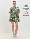 Женская пижама с шортами / Тропический паттерн