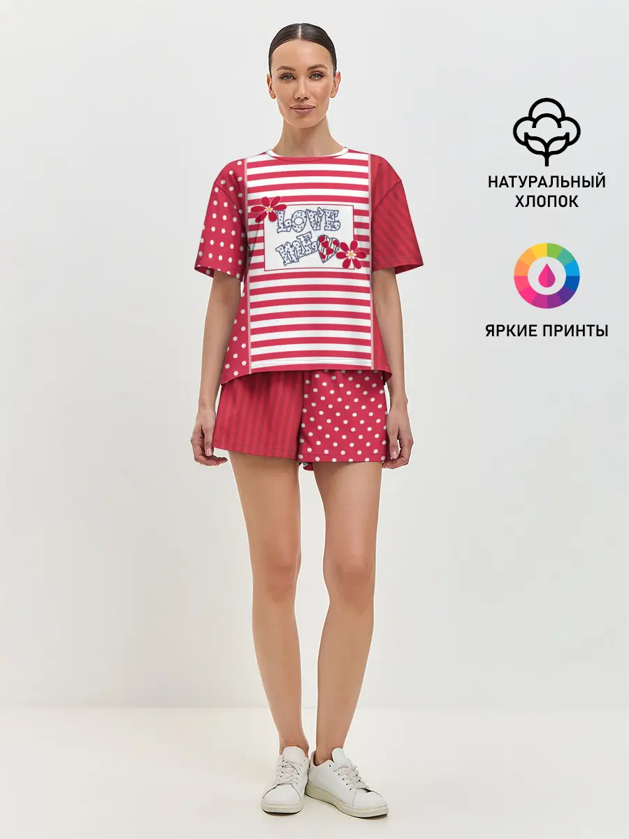 Женская пижама с шортами / Люби меня. Квилтинг .