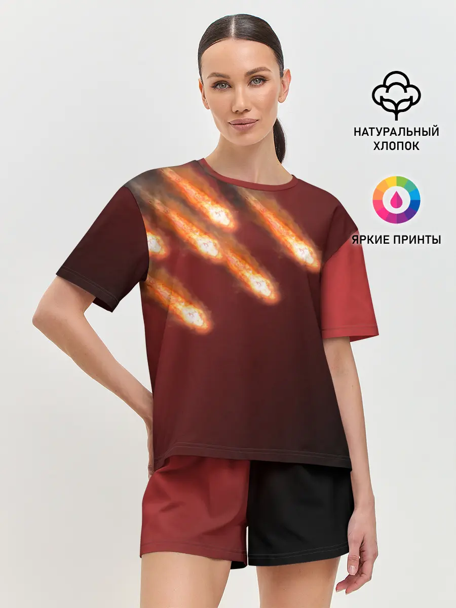 Женская пижама с шортами / Падение комет