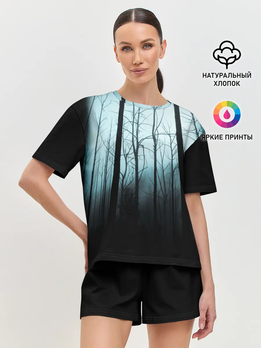 Женская пижама с шортами / ЖУТКИЙ ЛЕС