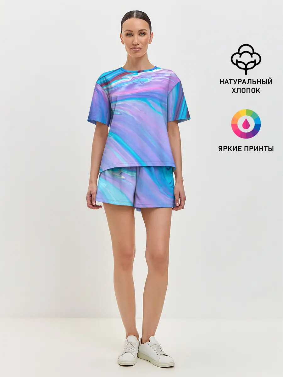 Женская пижама с шортами / Абстрактный прилив