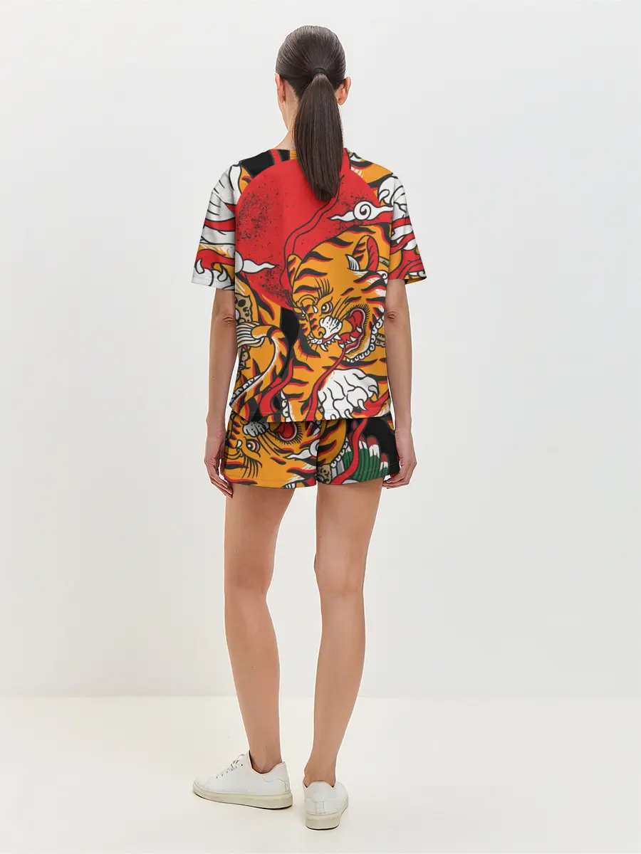 Женская пижама с шортами / Самурайский тигр