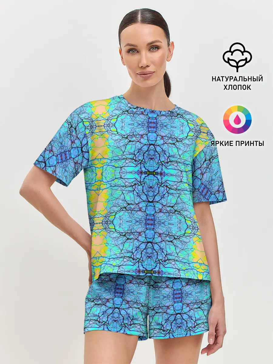 Женская пижама с шортами / Психоделика