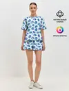 Женская пижама с шортами / Драгоценные синие камни
