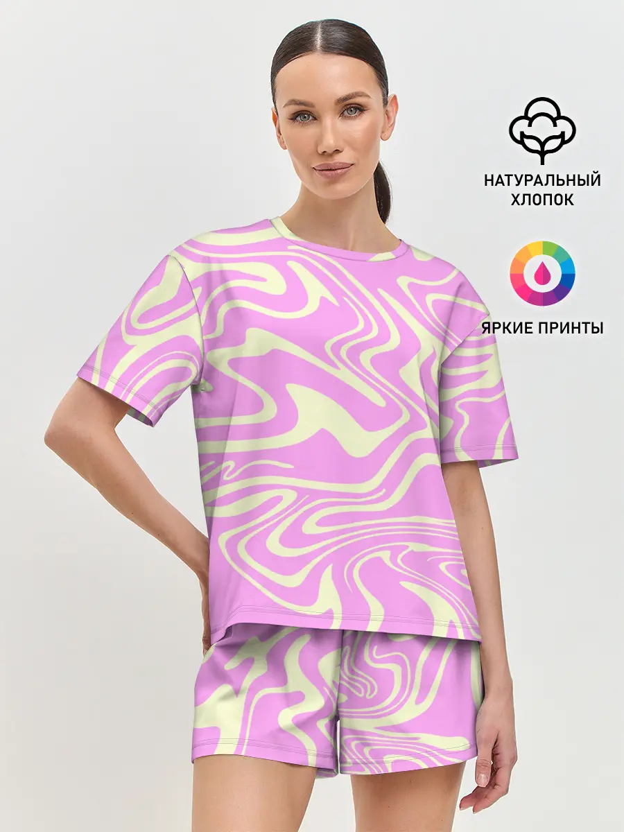 Женская пижама с шортами / Лолипоп абстракция