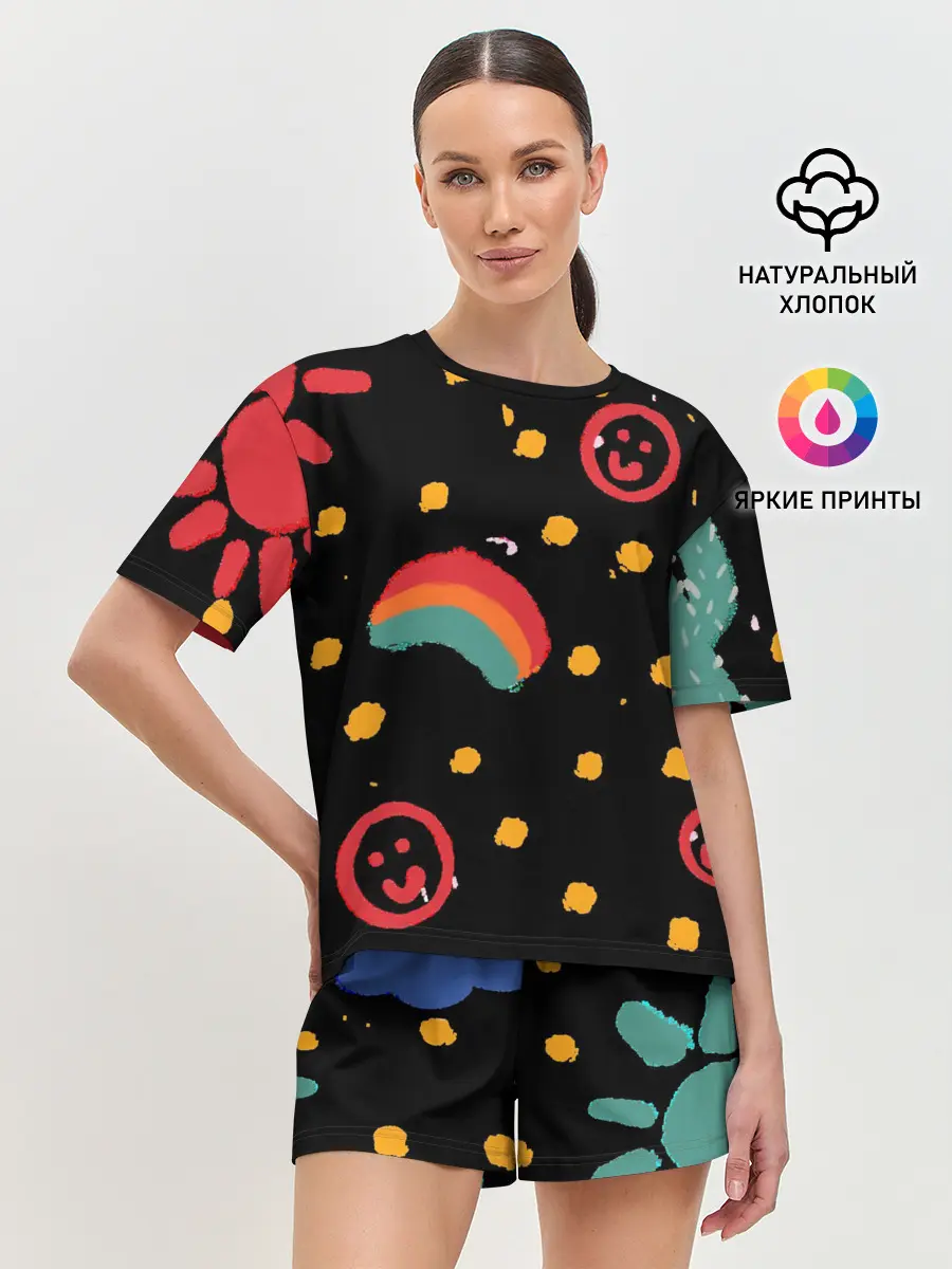 Женская пижама с шортами / беззаботное детство