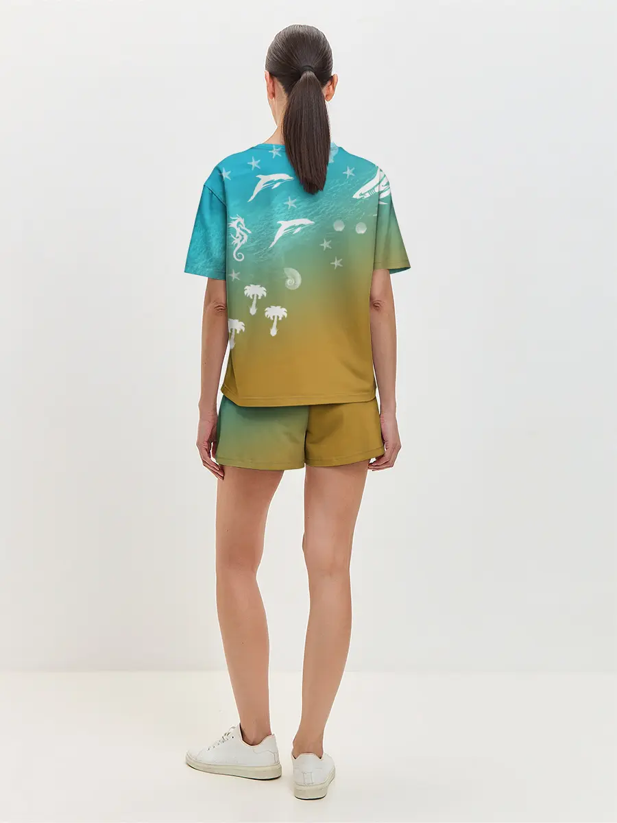 Женская пижама с шортами / Морское ассорти