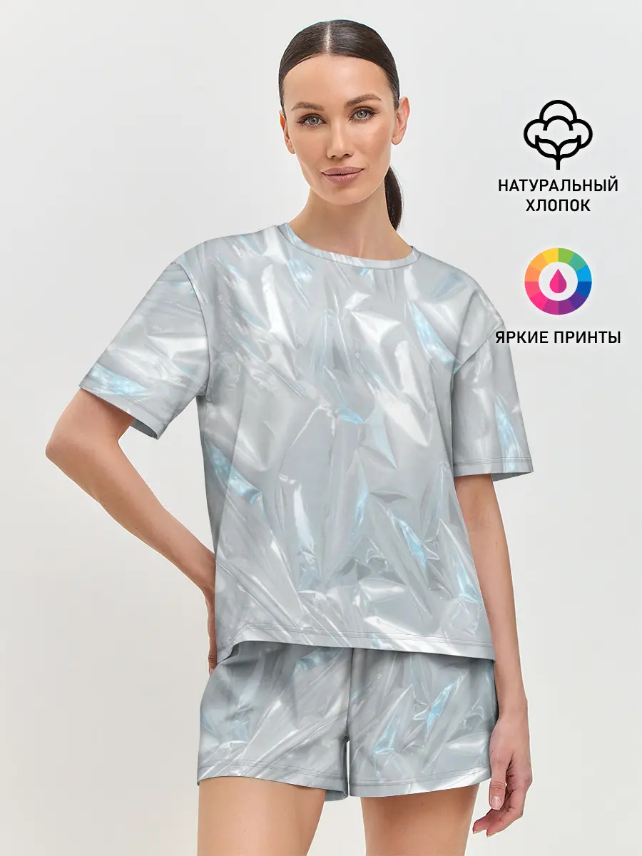 Женская пижама с шортами / Голографическая текстура
